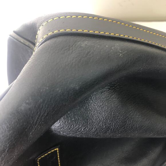 Dooney & Bourke Purse Tassel Drawstring Tote Bucket Black Leather Shoulder Bag - Picture 6 of 16